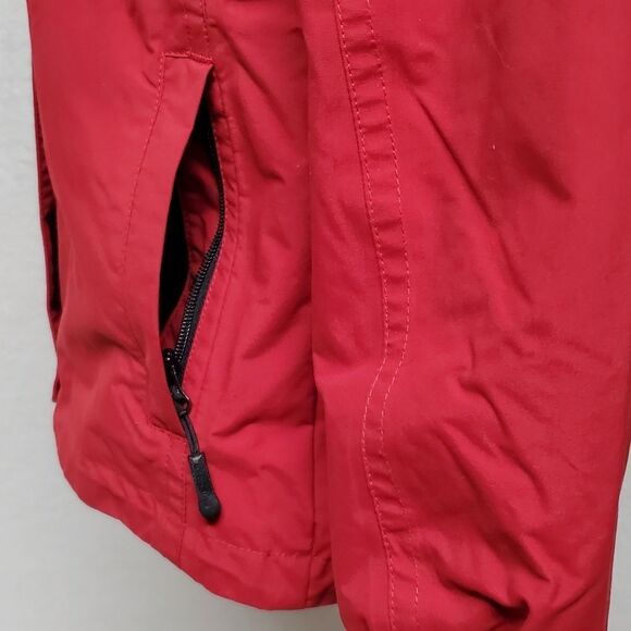 VINTAGE Retro Eddie Bauer Weather Edge Waterproof Red Hooded Fleece Lined Jacket - Picture 9 of 16